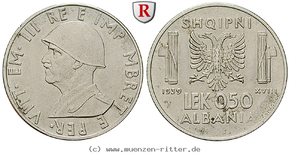 Klicken Sie auf das Bild um es auf Ihrem Rechner zu speichern albanien-vittorio-emanuele-iii-0-5-lek/64748.jpg