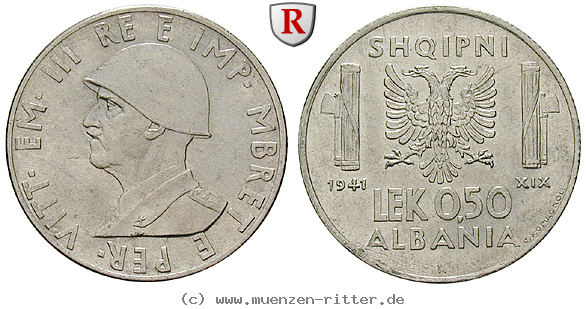 Klicken Sie auf das Bild um es auf Ihrem Rechner zu speichern albanien-vittorio-emanuele-iii-0-5-lek/64750.jpg