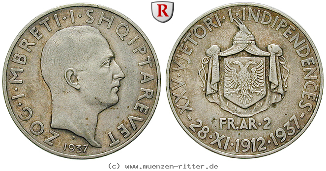 Klicken Sie auf das Bild um es auf Ihrem Rechner zu speichern albanien-zogu-i-2-franga-ari/64758.jpg