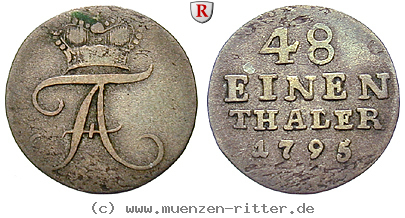 Klicken Sie auf das Bild um es auf Ihrem Rechner zu speichern anhalt-friedrich-albrecht-1-48-taler/30336.jpg