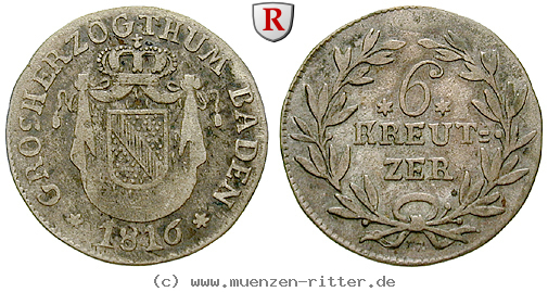 Klicken Sie auf das Bild um es auf Ihrem Rechner zu speichern baden-carl-ludwig-friedrich-6-kreuzer/30394.jpg
