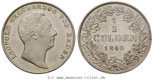 Klicken Sie auf das Bild um es auf Ihrem Rechner zu speichern baden-karl-leopold-friedrich-1-2-gulden/22395.jpg