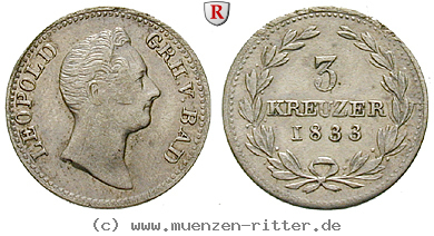 Klicken Sie auf das Bild um es auf Ihrem Rechner zu speichern baden-karl-leopold-friedrich-3-kreuzer/29537.jpg