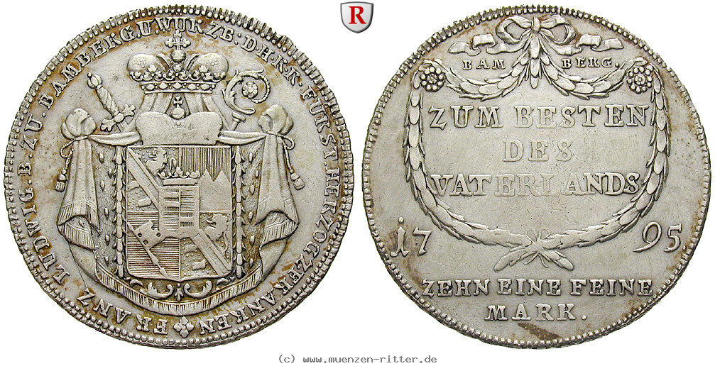 Klicken Sie auf das Bild um es auf Ihrem Rechner zu speichern bamberg-bistum-franz-ludwig-von-erthal-taler/84422.jpg