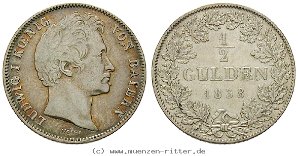Klicken Sie auf das Bild um es auf Ihrem Rechner zu speichern bayern-ludwig-i-1-2-gulden/eadt7247.jpg