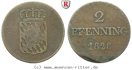 Klicken Sie auf das Bild um es auf Ihrem Rechner zu speichern bayern-ludwig-i-2-pfennig/35919.jpg