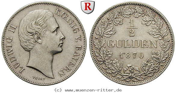 Klicken Sie auf das Bild um es auf Ihrem Rechner zu speichern bayern-ludwig-ii-1-2-gulden/85059.jpg