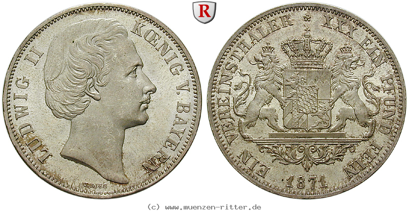 Klicken Sie auf das Bild um es auf Ihrem Rechner zu speichern bayern-ludwig-ii-vereinstaler/90591.jpg