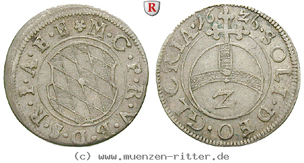 Klicken Sie auf das Bild um es auf Ihrem Rechner zu speichern bayern-maximilian-i-2-kreuzer/36322.jpg