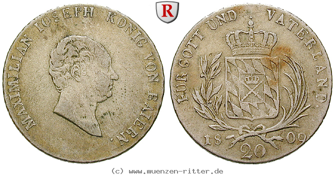 Klicken Sie auf das Bild um es auf Ihrem Rechner zu speichern bayern-maximilian-i-joseph-20-kreuzer/29511.jpg