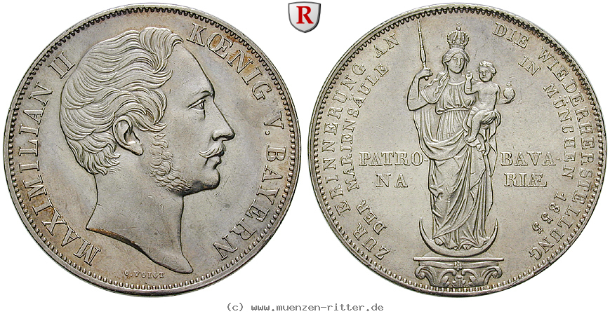 Klicken Sie auf das Bild um es auf Ihrem Rechner zu speichern bayern-maximilian-ii-doppelgulden/83637.jpg