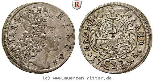 Klicken Sie auf das Bild um es auf Ihrem Rechner zu speichern bayern-maximilian-ii-emanuel-3-kreuzer/28574.jpg