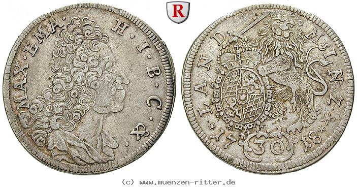 Klicken Sie auf das Bild um es auf Ihrem Rechner zu speichern bayern-maximilian-ii-emanuel-30-kreuzer/76624.jpg