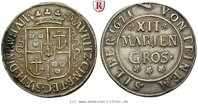 Klicken Sie auf das Bild um es auf Ihrem Rechner zu speichern bentheim-tecklenburg-rheda-grafschaft-moritz-12-mariengroschen/92926.jpg