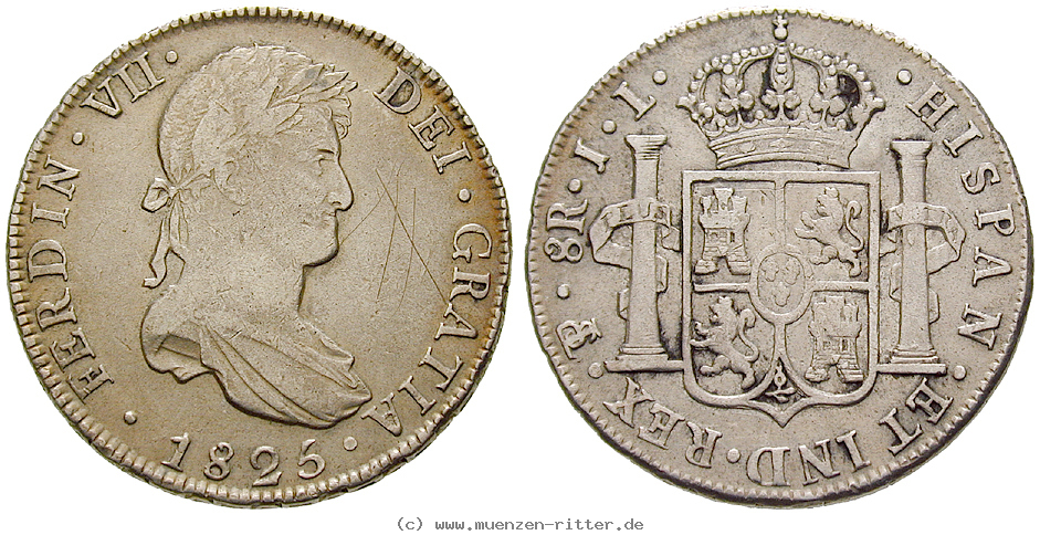 Klicken Sie auf das Bild um es auf Ihrem Rechner zu speichern bolivien-ferdinand-vii-8-reales/30578.jpg