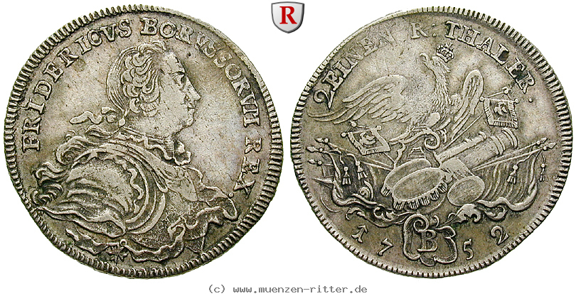 Klicken Sie auf das Bild um es auf Ihrem Rechner zu speichern brandenburg-preussen-friedrich-ii-1-2-reichstaler/39742.jpg