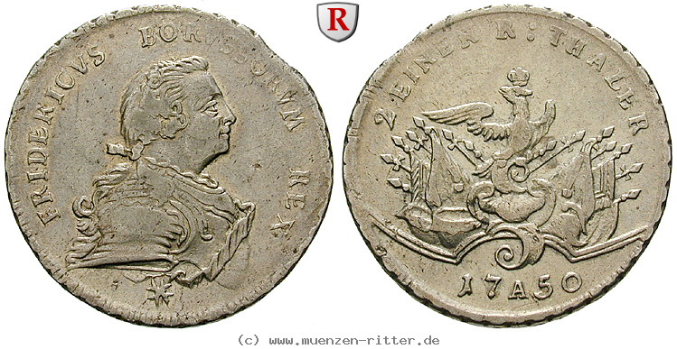 Klicken Sie auf das Bild um es auf Ihrem Rechner zu speichern brandenburg-preussen-friedrich-ii-1-2-reichstaler/92999.jpg
