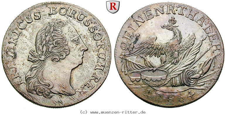 Klicken Sie auf das Bild um es auf Ihrem Rechner zu speichern brandenburg-preussen-friedrich-ii-1-2-taler/26897.jpg