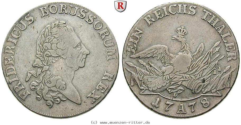 Klicken Sie auf das Bild um es auf Ihrem Rechner zu speichern brandenburg-preussen-friedrich-ii-reichstaler/72495.jpg