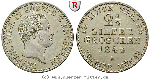 Klicken Sie auf das Bild um es auf Ihrem Rechner zu speichern brandenburg-preussen-friedrich-wilhelm-iv-2-1-2-silbergroschen/85974.jpg