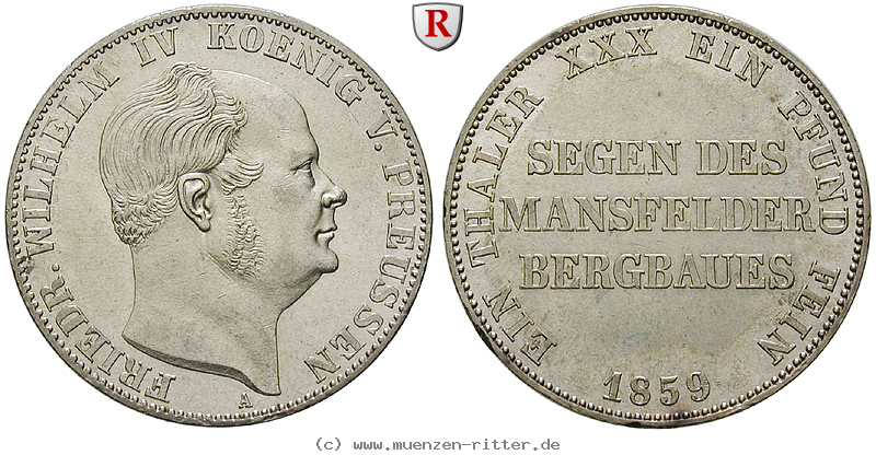 Klicken Sie auf das Bild um es auf Ihrem Rechner zu speichern brandenburg-preussen-friedrich-wilhelm-iv-ausbeutetaler/85140.jpg