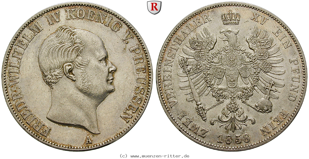 Klicken Sie auf das Bild um es auf Ihrem Rechner zu speichern brandenburg-preussen-friedrich-wilhelm-iv-vereinsdoppeltaler/102053.jpg