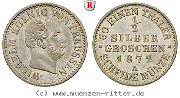 Klicken Sie auf das Bild um es auf Ihrem Rechner zu speichern brandenburg-preussen-wilhelm-i-1-2-silbergroschen/54598.jpg