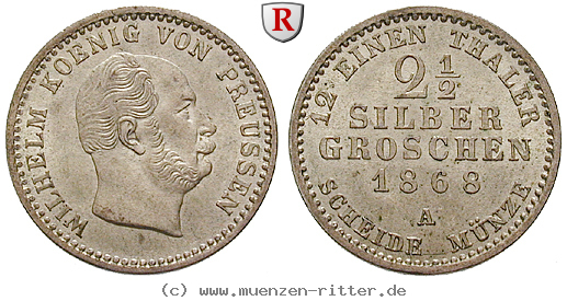 Klicken Sie auf das Bild um es auf Ihrem Rechner zu speichern brandenburg-preussen-wilhelm-i-2-1-2-silbergroschen/28868.jpg