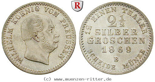 Klicken Sie auf das Bild um es auf Ihrem Rechner zu speichern brandenburg-preussen-wilhelm-i-2-1-2-silbergroschen/54576.jpg