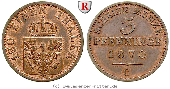 Klicken Sie auf das Bild um es auf Ihrem Rechner zu speichern brandenburg-preussen-wilhelm-i-3-pfennig/28839.jpg