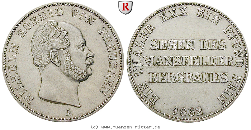 Klicken Sie auf das Bild um es auf Ihrem Rechner zu speichern brandenburg-preussen-wilhelm-i-ausbeutevereinstaler/76083.jpg