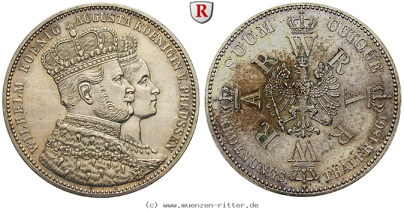 Klicken Sie auf das Bild um es auf Ihrem Rechner zu speichern brandenburg-preussen-wilhelm-i-kroenungstaler/101403.jpg