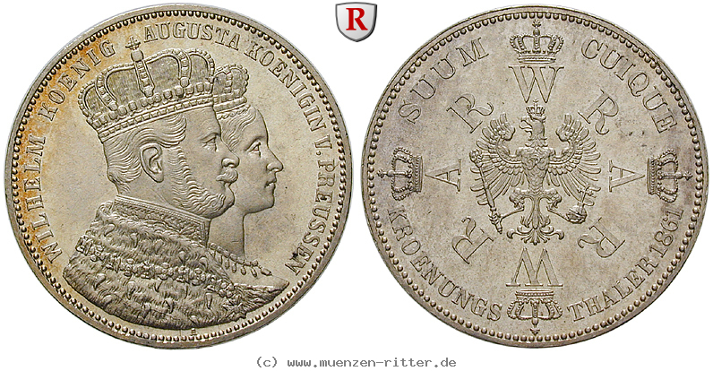 Klicken Sie auf das Bild um es auf Ihrem Rechner zu speichern brandenburg-preussen-wilhelm-i-kroenungstaler/71306.jpg