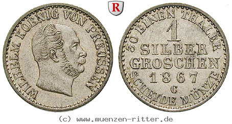Klicken Sie auf das Bild um es auf Ihrem Rechner zu speichern brandenburg-preussen-wilhelm-i-silbergroschen/28870.jpg