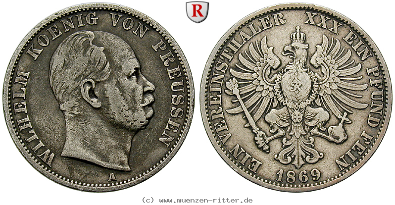 Klicken Sie auf das Bild um es auf Ihrem Rechner zu speichern brandenburg-preussen-wilhelm-i-vereinstaler/101408.jpg