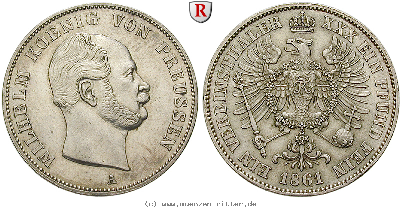 Klicken Sie auf das Bild um es auf Ihrem Rechner zu speichern brandenburg-preussen-wilhelm-i-vereinstaler/80490.jpg