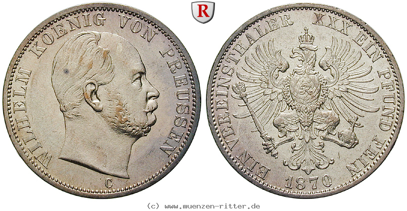 Klicken Sie auf das Bild um es auf Ihrem Rechner zu speichern brandenburg-preussen-wilhelm-i-vereinstaler/90037.jpg