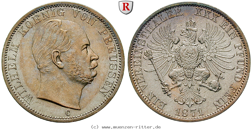 Klicken Sie auf das Bild um es auf Ihrem Rechner zu speichern brandenburg-preussen-wilhelm-i-vereinstaler/90038.jpg