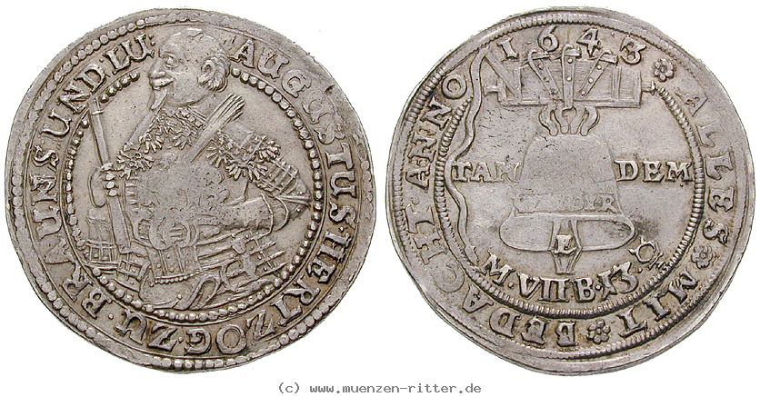 Klicken Sie auf das Bild um es auf Ihrem Rechner zu speichern braunschweig-august-der-juengere-1-2-taler/15772.jpg