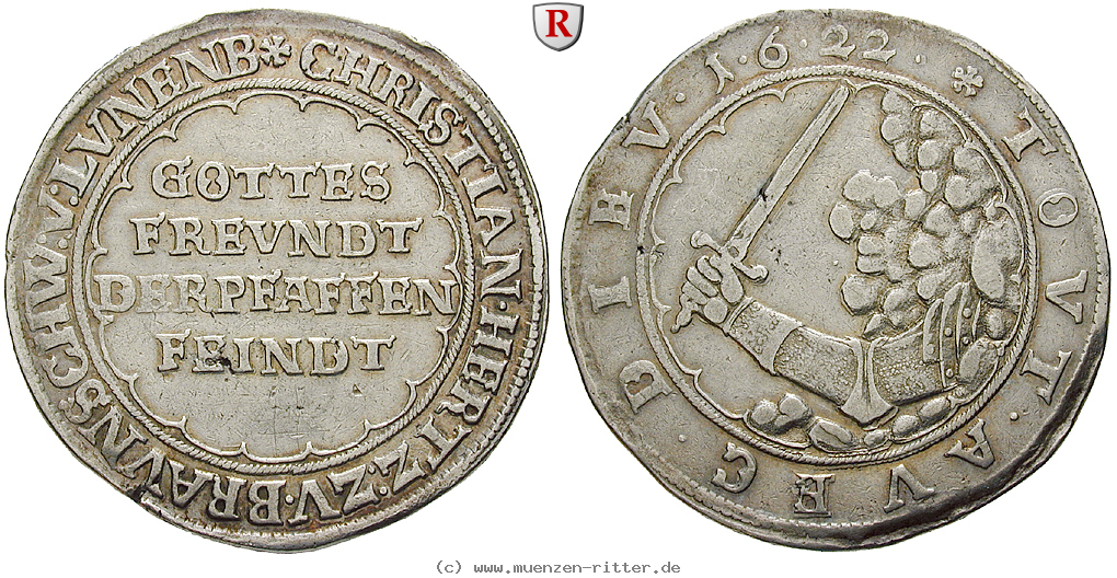 Klicken Sie auf das Bild um es auf Ihrem Rechner zu speichern braunschweig-christian-bischof-von-halberstadt-reichstaler/77403.jpg