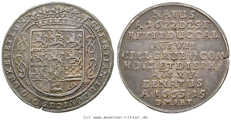 Klicken Sie auf das Bild um es auf Ihrem Rechner zu speichern braunschweig-christian-ludwig-1-4-taler/22239.jpg