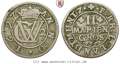 Klicken Sie auf das Bild um es auf Ihrem Rechner zu speichern braunschweig-georg-wilhelm-2-mariengroschen/34648.jpg