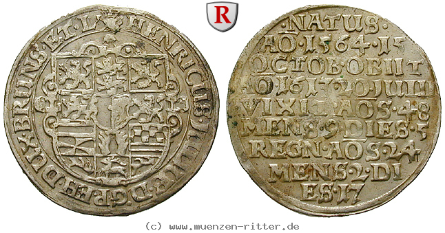 Klicken Sie auf das Bild um es auf Ihrem Rechner zu speichern braunschweig-heinrich-julius-1-8-taler/31380.jpg