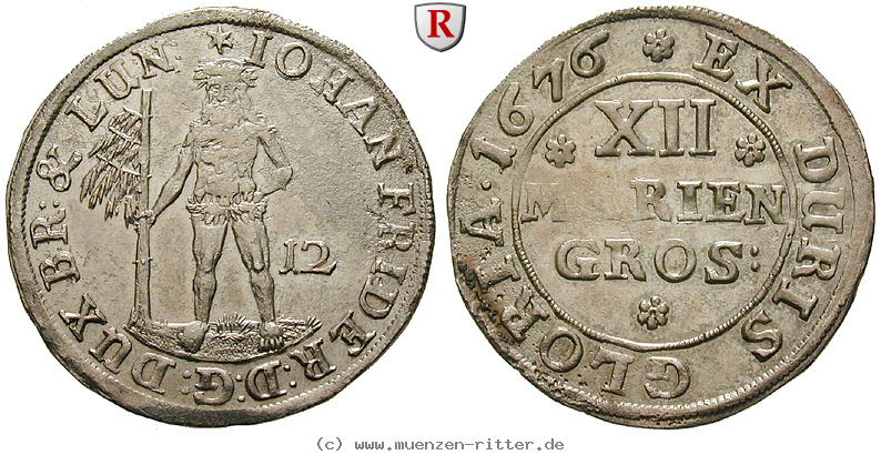 Klicken Sie auf das Bild um es auf Ihrem Rechner zu speichern braunschweig-johann-friedrich-12-mariengroschen/29759.jpg