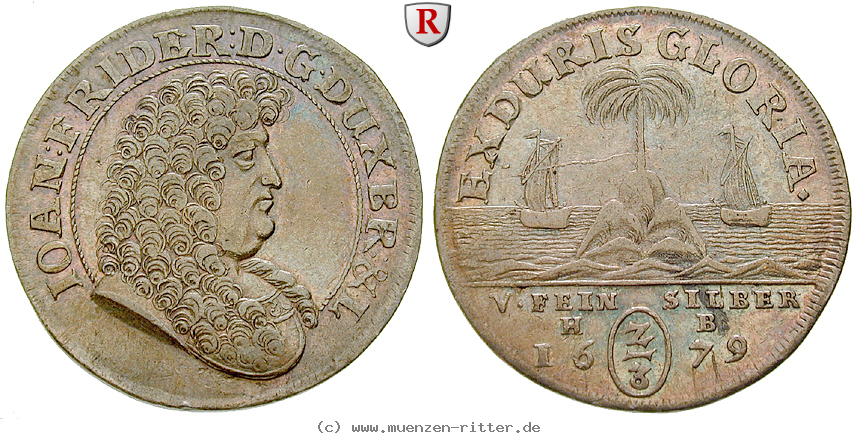 Klicken Sie auf das Bild um es auf Ihrem Rechner zu speichern braunschweig-johann-friedrich-2-3-taler/53509.jpg
