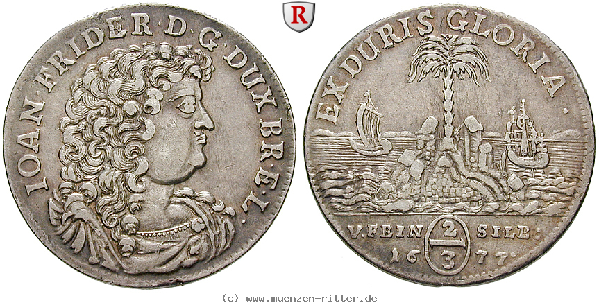 Klicken Sie auf das Bild um es auf Ihrem Rechner zu speichern braunschweig-johann-friedrich-2-3-taler/82632.jpg