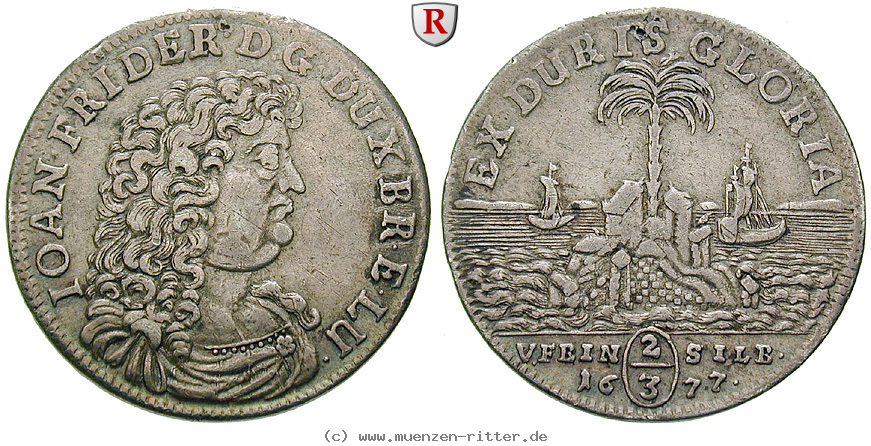Klicken Sie auf das Bild um es auf Ihrem Rechner zu speichern braunschweig-johann-friedrich-2-3-taler/83852.jpg