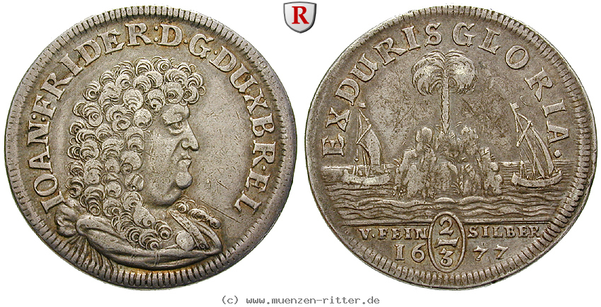Klicken Sie auf das Bild um es auf Ihrem Rechner zu speichern braunschweig-johann-friedrich-2-3-taler/95584.jpg