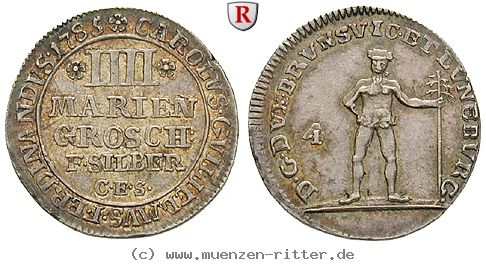 Klicken Sie auf das Bild um es auf Ihrem Rechner zu speichern braunschweig-karl-wilhelm-ferdinand-4-mariengroschen/95613.jpg