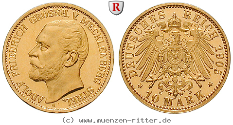 Klicken Sie auf das Bild um es auf Ihrem Rechner zu speichern deutsches-kaiserreich-adolf-friedrich-v-10-mark/33122.jpg